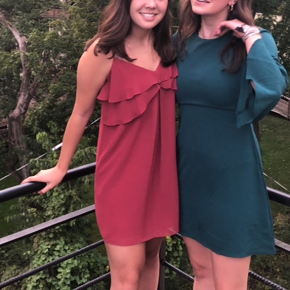 BCBGeneration Ruffled Slip Dress - Red - Size Small - Picture 6 of 7